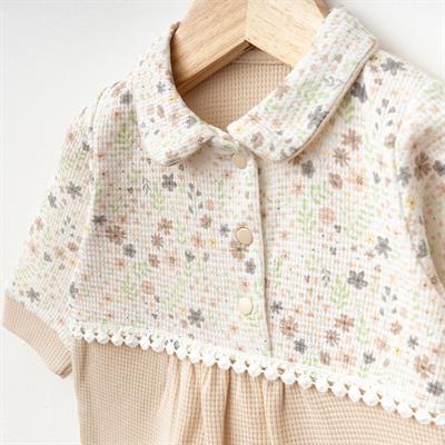 Tulum...Wafıl Çiçekli Bebe Yaka ( Bej )