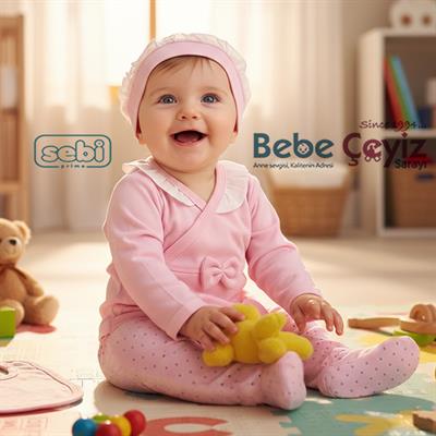 SEBİ PRİME Yaka Fırfırlı Puanlı 5li Hastane Çıkışı ( Pembe ) ( 0-3 Ay )