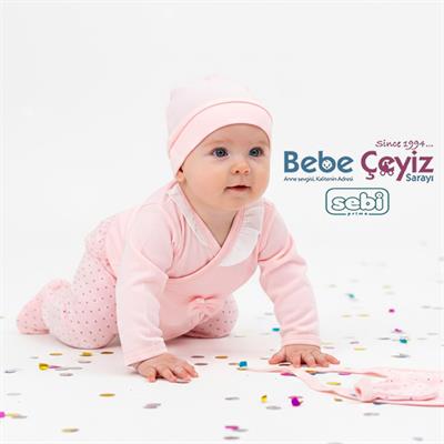 SEBİ PRİME Yaka Fırfırlı Puanlı 5li Hastane Çıkışı ( Somon ) ( 0-3 Ay )