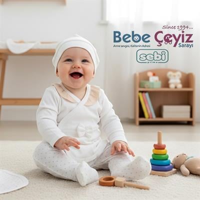 SEBİ PRİME Yaka Fırfırlı Puanlı 5li Hastane Çıkışı ( Ekru ) ( 0-3 Ay )