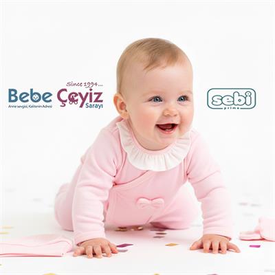 SEBİ PRİME Yaka Fırfırlı Puanlı 5li Hastane Çıkışı ( Pembe ) ( 0-3 Ay )