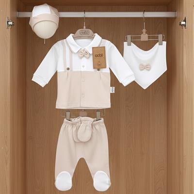 Hastane Çıkışı...Yaka Papyonlu 5 li Askı Bakılı Bej