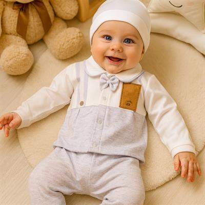 Hastane Çıkışı...Yaka Papyonlu 5 li Askı Bakılı Gri