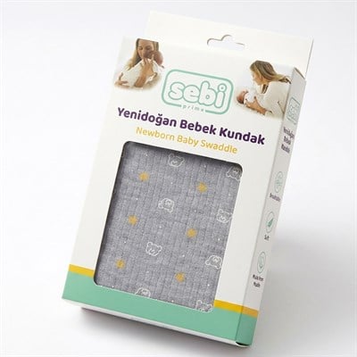 SEBİ PRİME Yıldız Ayıcık Kundak ( Gri )