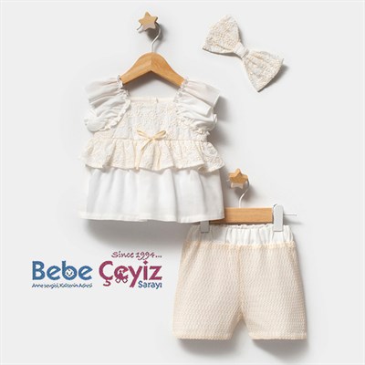TONGS BABY Brode 2li Takım Ekru
