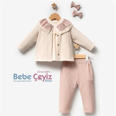 TONGS BABY Clara 3lü Takım ( Pembe )