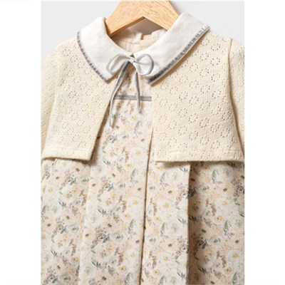 TONGS BABY Soft Çiçek Elbise ( Krem )