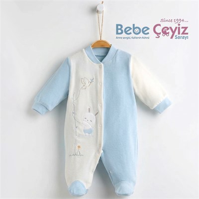 TONTON BEBE Dalda Tavşan Kadife Tulum