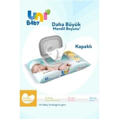 Uni Baby Yenidoğan Islak Mendil 3lü 40 Adet