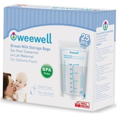 Weewell WMS825 Süt Saklama Poşeti - 25 li