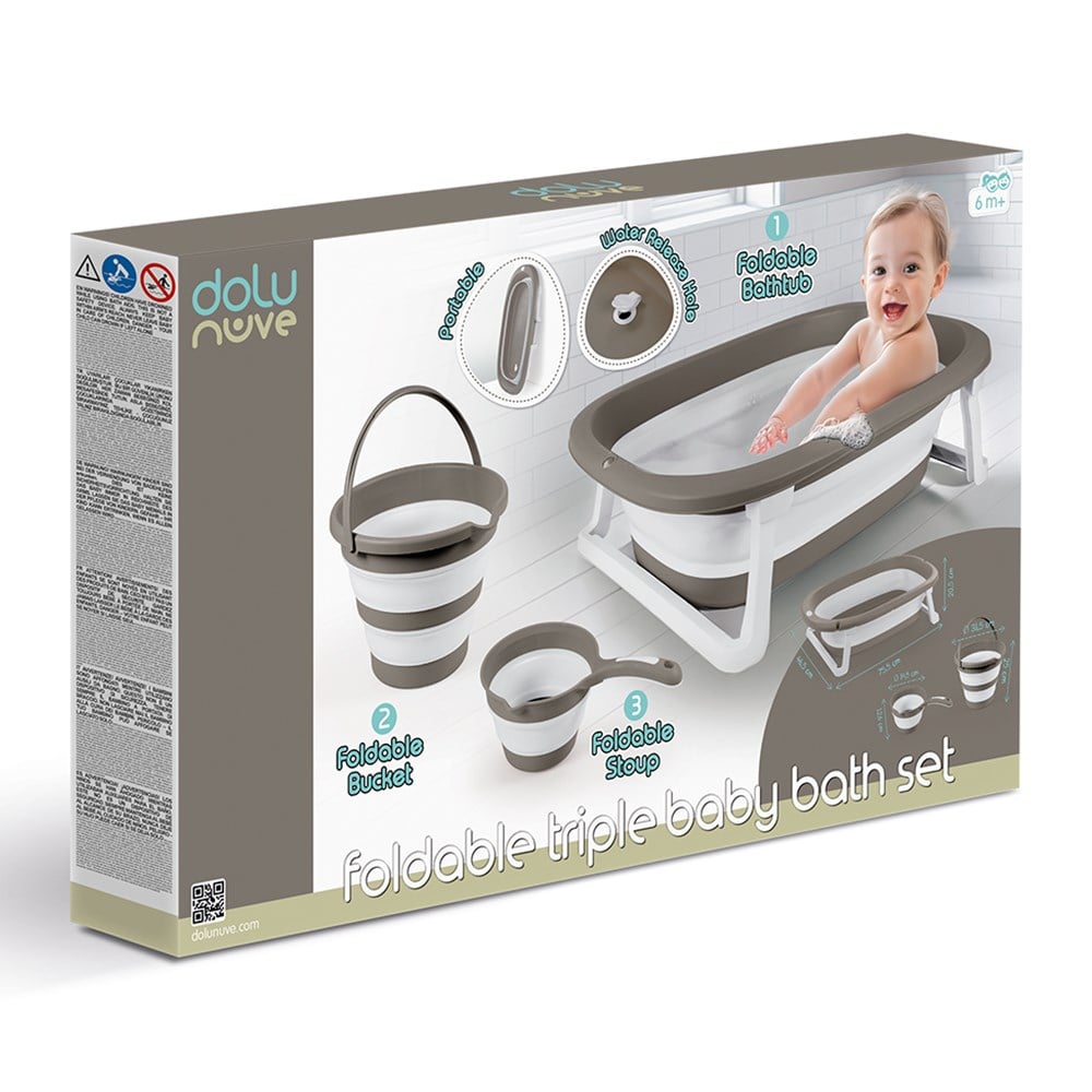 Banyo Set...3 lü Bebek Banyo Stone Gri