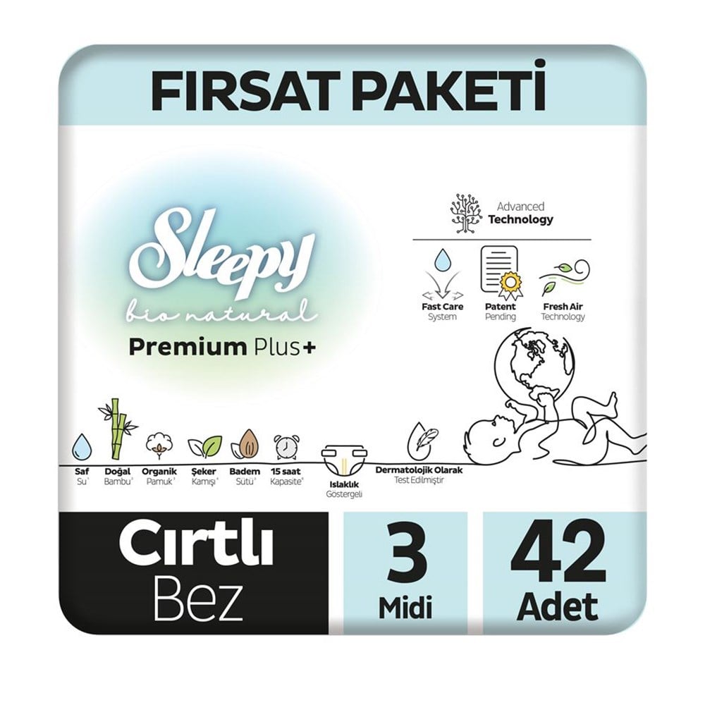Bebek Bezi...3 No Bio Natural Fırsat Midi 42Li