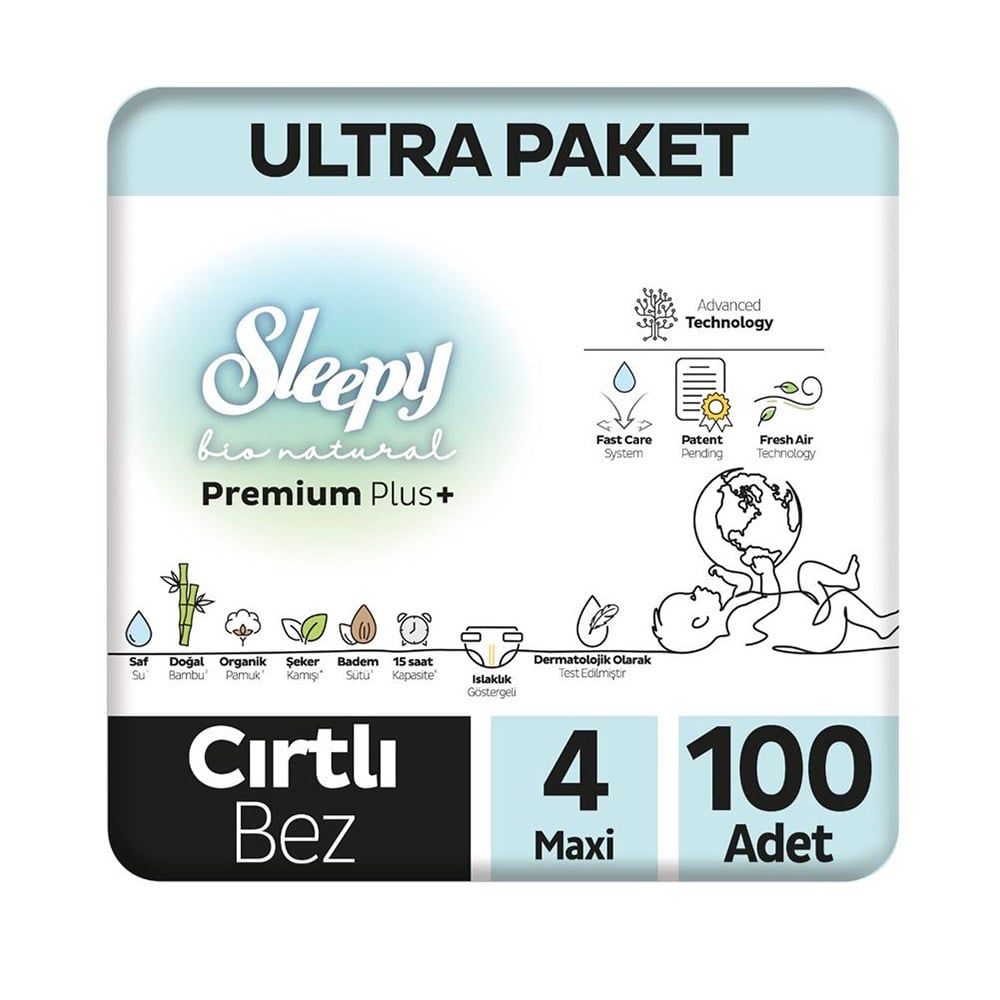 Bebek Bezi...4 No Bio Natural Ultra Maxi 100Lü
