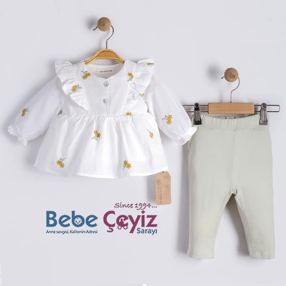 BEBESSİ Bluz Daisy  2'li Takım ( Ekru )