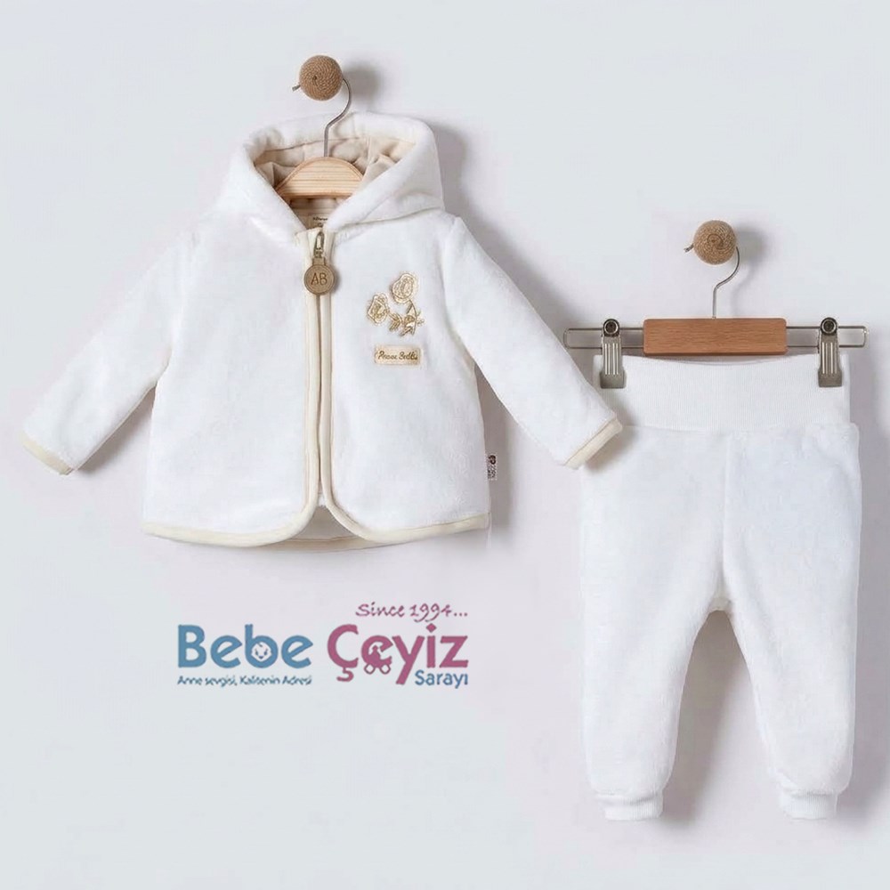BEBESSİ Hırkalı Olie 2'li Takım ( Ekru )