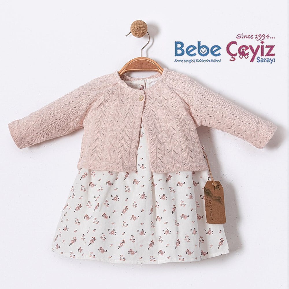 BEBESSİ Hırkalı Tiny Girl Elbise ( Pembe )