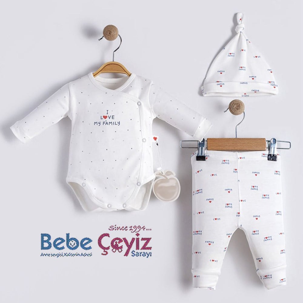 BEBESSİ I Love My Family 3'lü Takım  