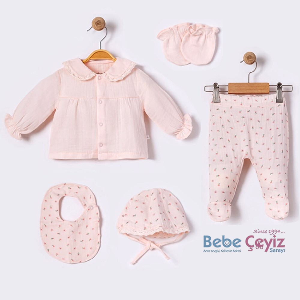BEBESSİ Little Girl 5'li Hastane Çıkışı( Pembe )