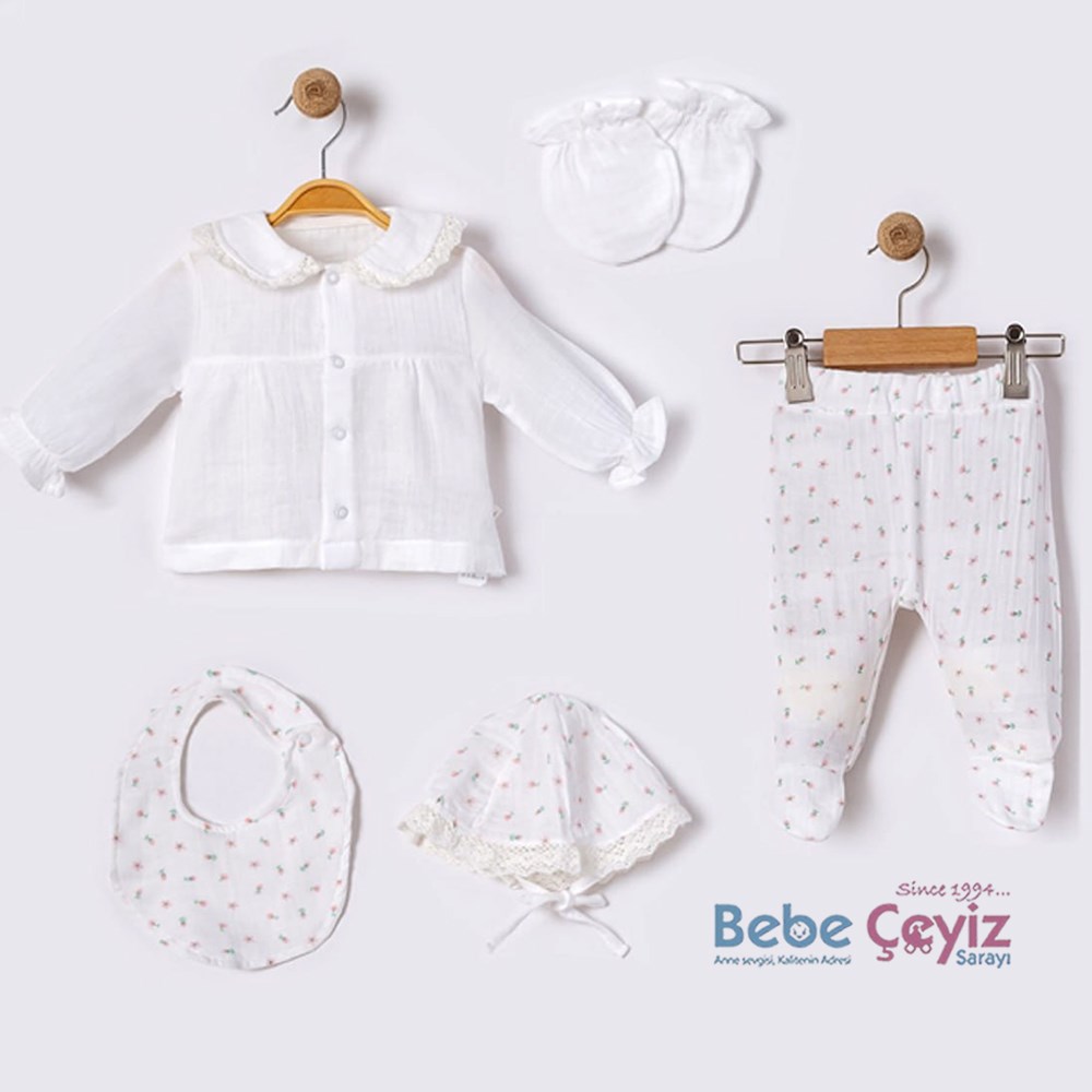 BEBESSİ Little Girl 5'li Hastane Çıkışı( Ekru )