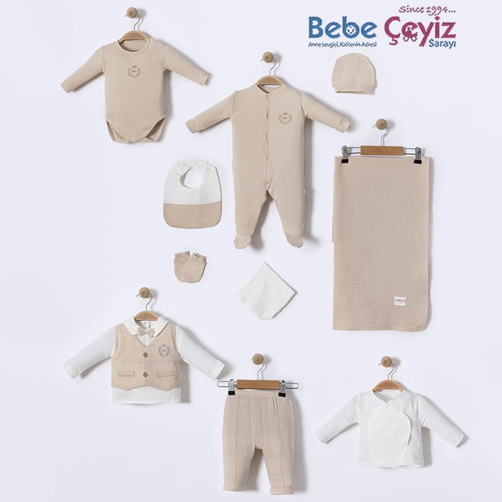 BEBESSİ Set My Baby King 10'lu Hastane Çıkışı ( Bej )