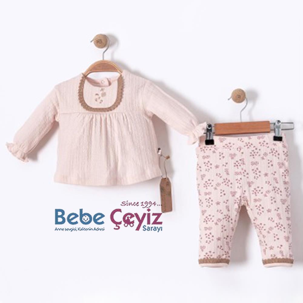 BEBESSİ Sweat Leo Flow 2'li Takım ( Pembe )