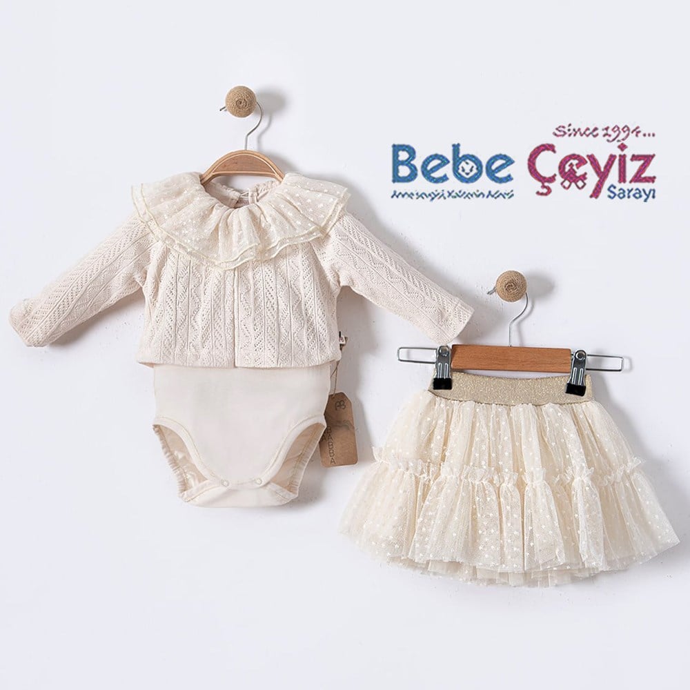 BEBESSİ Tütü Etek 3'lü Takım ( Bej )