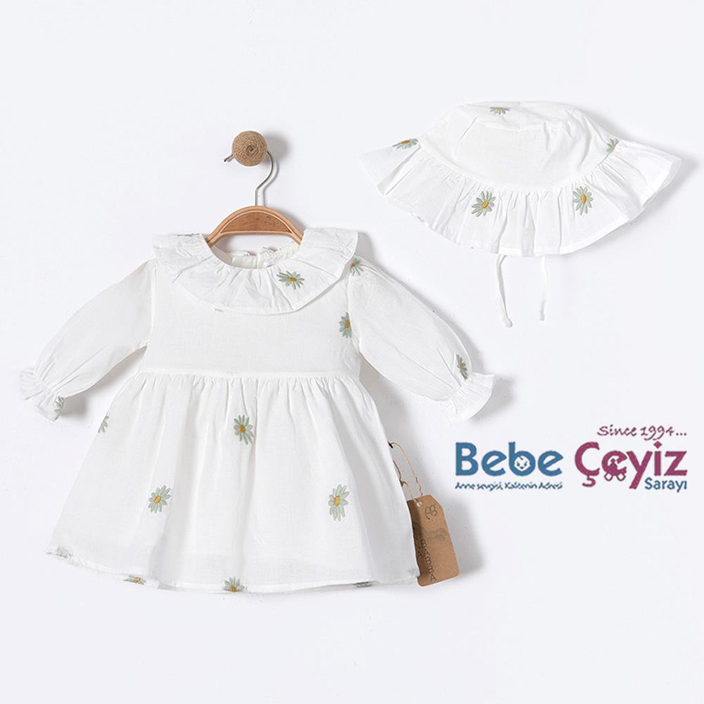 BEBESSİ Uzun Kol Şapkalı Daisy Elbise 