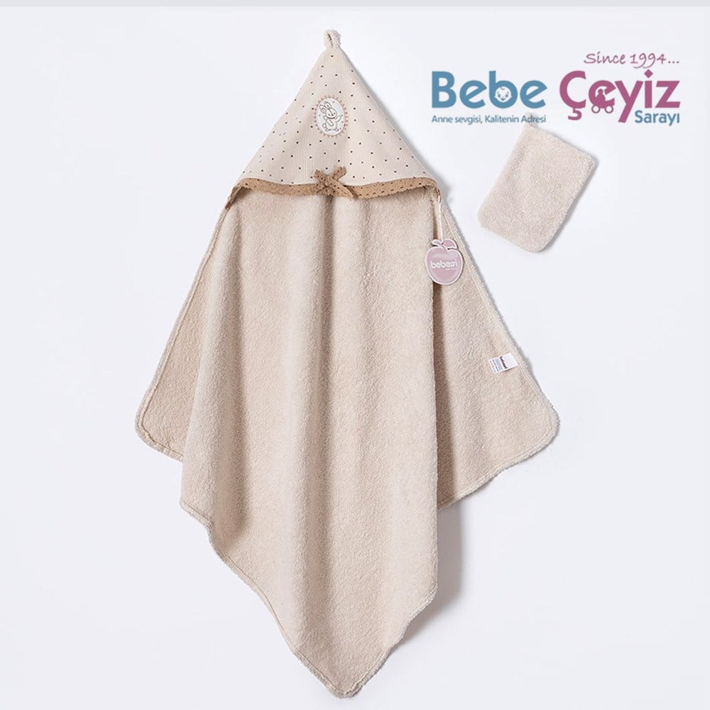 BEBESSİ Vintage Kutulu Havlu  ( Bej )