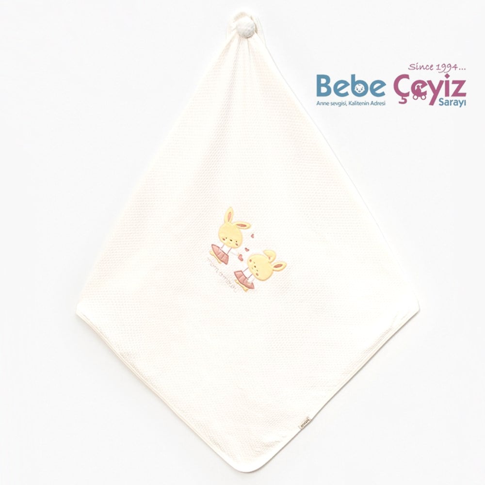 BEBİTOF Etekli Tavşanlar Battaniye Kapitone