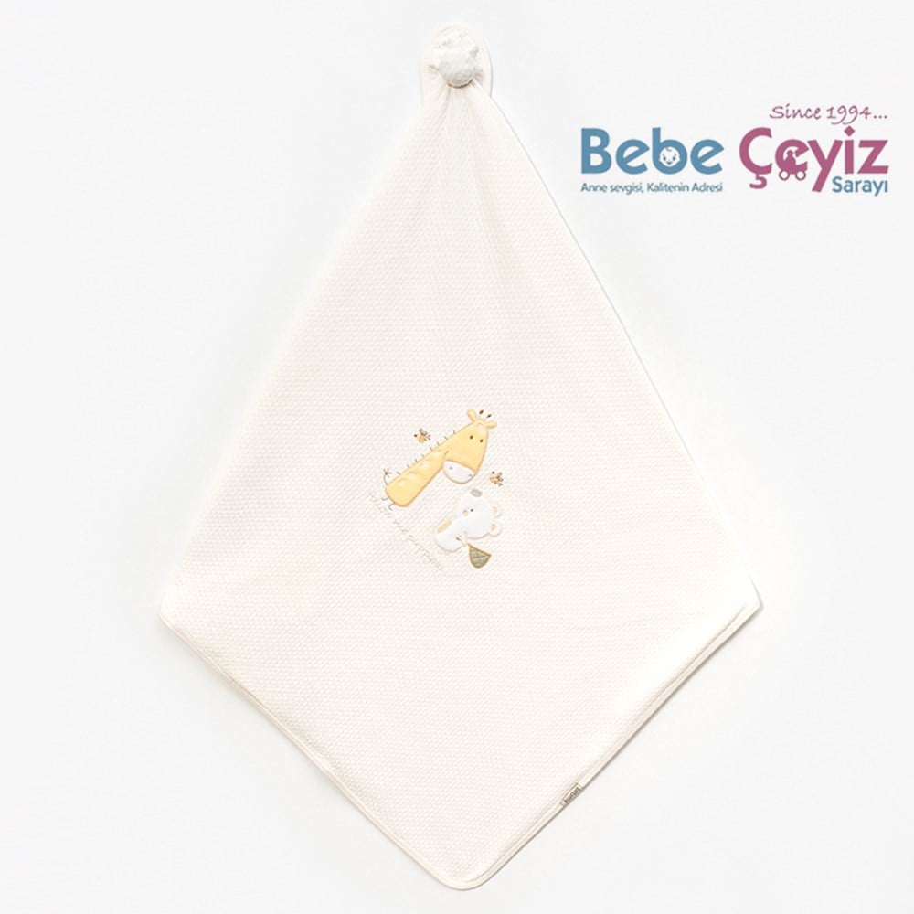 BEBİTOF Zürafa Ve Ayı Kapitone Battaniye ( Yeşil )