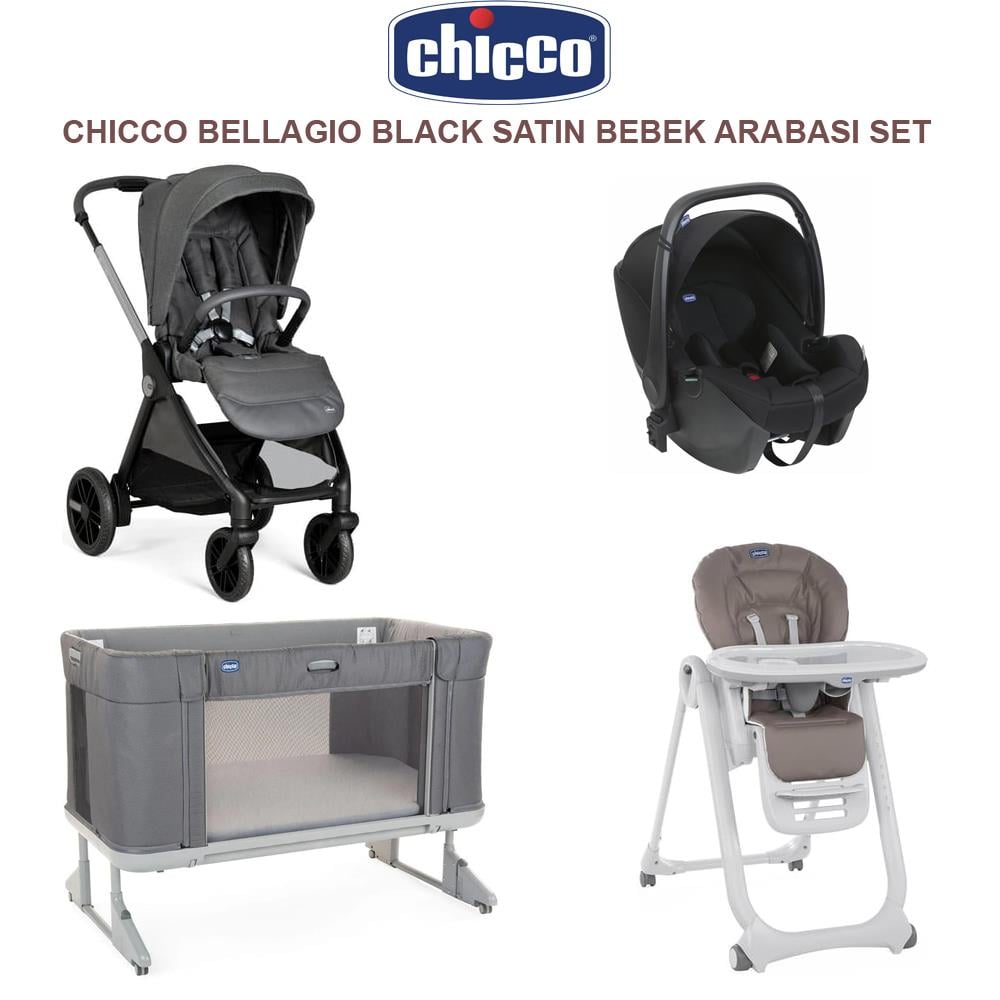 Bellagıo Black Satın +  Polly Magic L.BROWN PR + Korry Essential Syah + Next2me Forever Co Sleeping Cot Moon Grey
