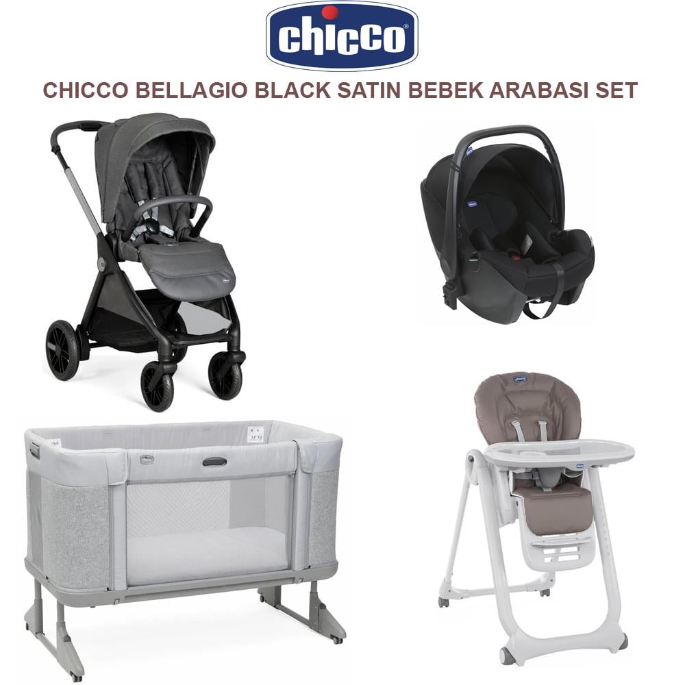 Bellagıo Black Satın +  Polly Magic L.BROWN PR + Korry Essential Syah + Next2me Forever Cosleeping Cot Ash Grey