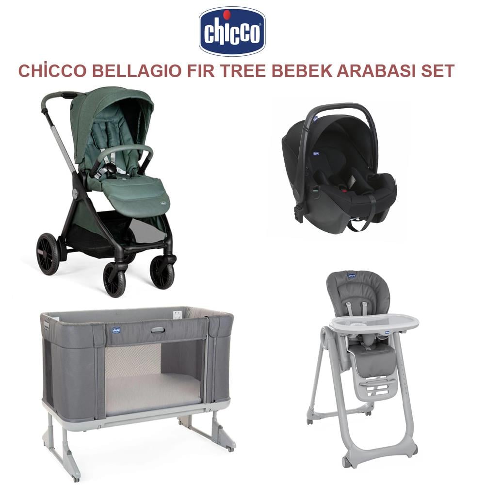 Bellagıo Fır Tree +  Polly Magic Dark Grey + Korry Essential Syah + Next2me Forever Co Sleeping Cot Moon Grey
