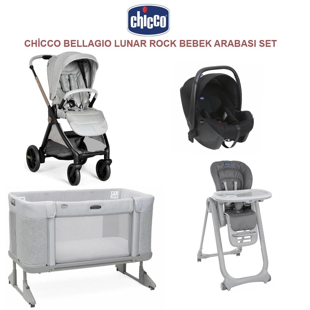 Bellagıo Lunar Rock +  Polly Magic Dark Grey + Korry Essential Syah + Next2me Forever Cosleeping Cot Ash Grey