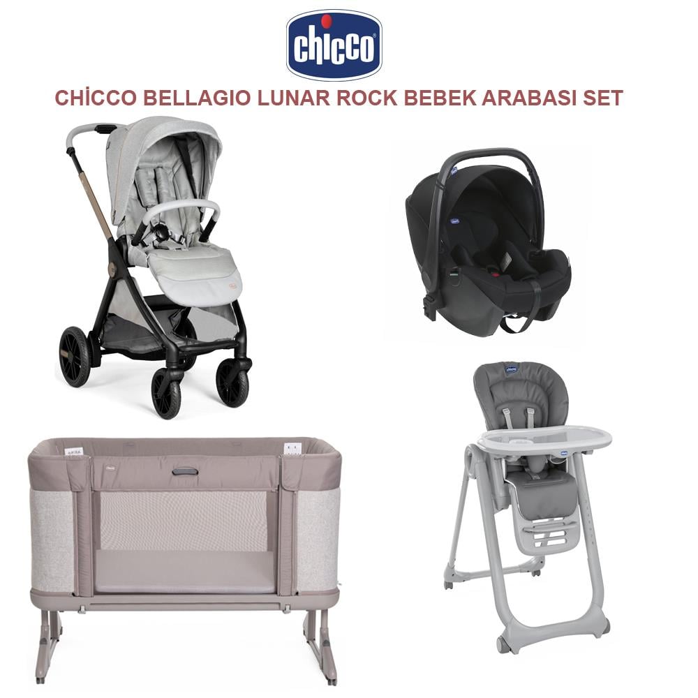 Bellagıo Lunar Rock +  Polly Magic Dark Grey + Korry Essential Syah + Next2me Forever Cosleeping Cot Almond