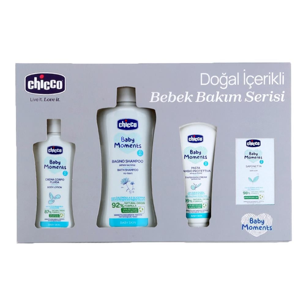 CHİCCO 4 Parça Özel Kozmetik Set Kutulu Gri