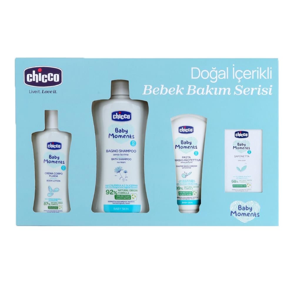 CHİCCO 4 Parça Özel Kozmetik Set Kutulu Mavi