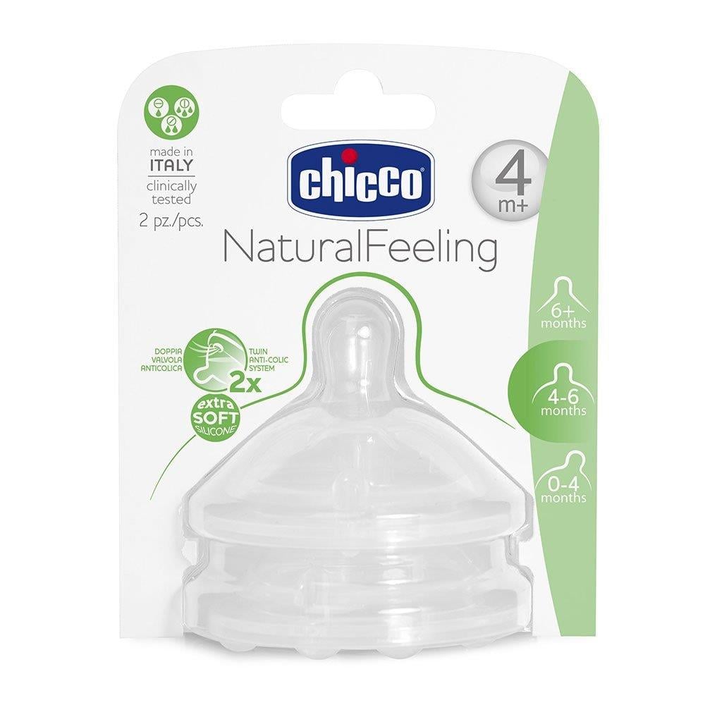 Chicco Natural feelıng Bıb.Emz.4 Ay+ Akış ayarlı 2li