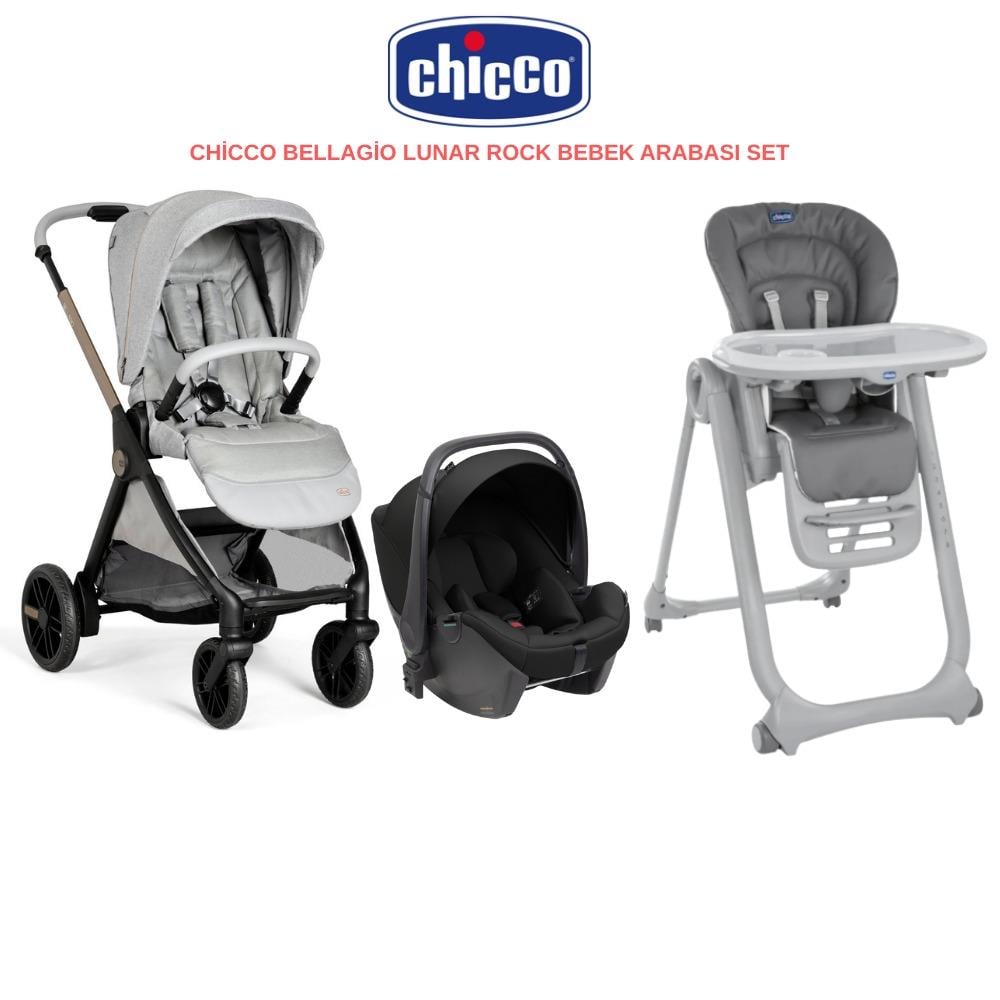 Chicoo Bellagıo Lunar Rock+Korry+Polly Magic Dark Grey Set
