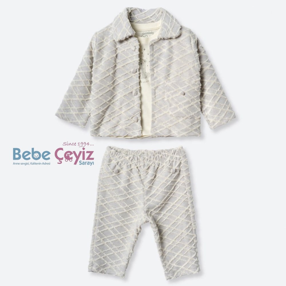 CİCCİM BABY 3'lü Takım Jakarlı Ay Yıldız