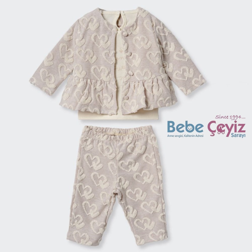 CİCCİM BABY 3'lü Takım Sweet Hearted