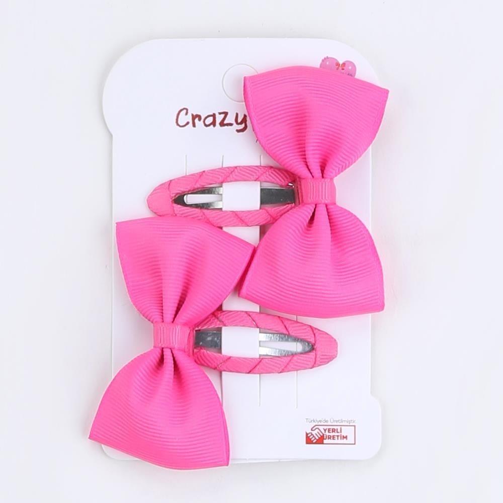 CRAZY KİDS Kurdeleli Çıtçııt Toka ( Fuşya )