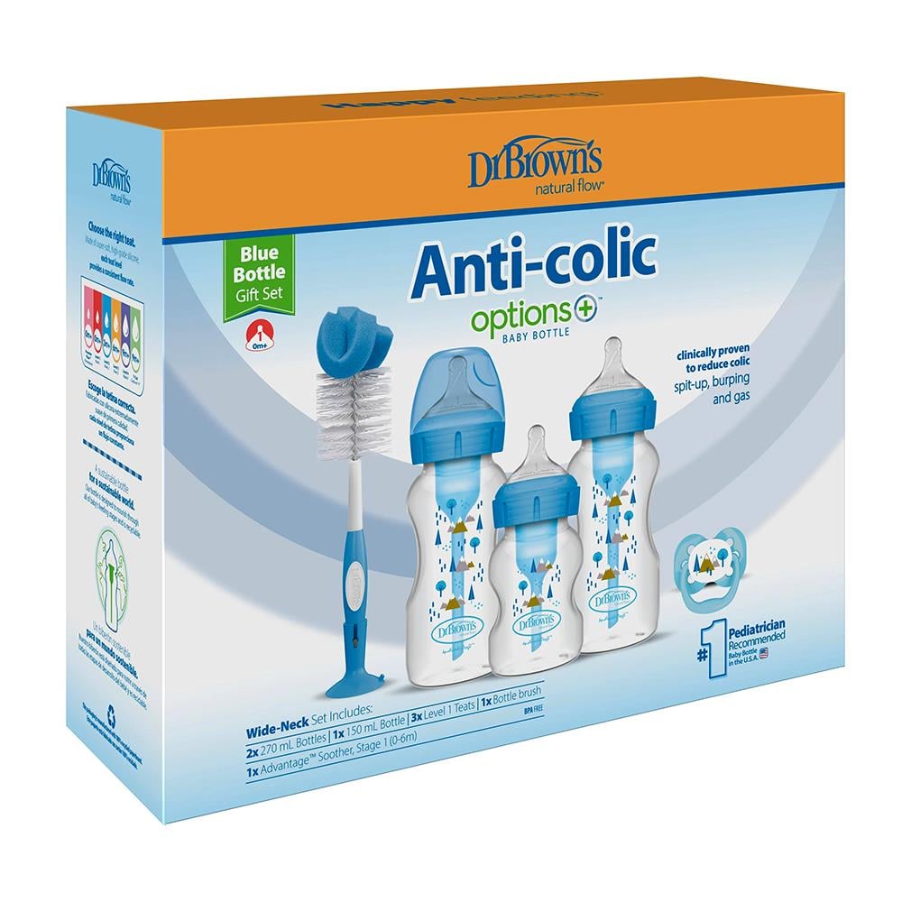 Dr. Browns Hediye Seti..Geniş Ağız Antikolik Options+ PP Mavi