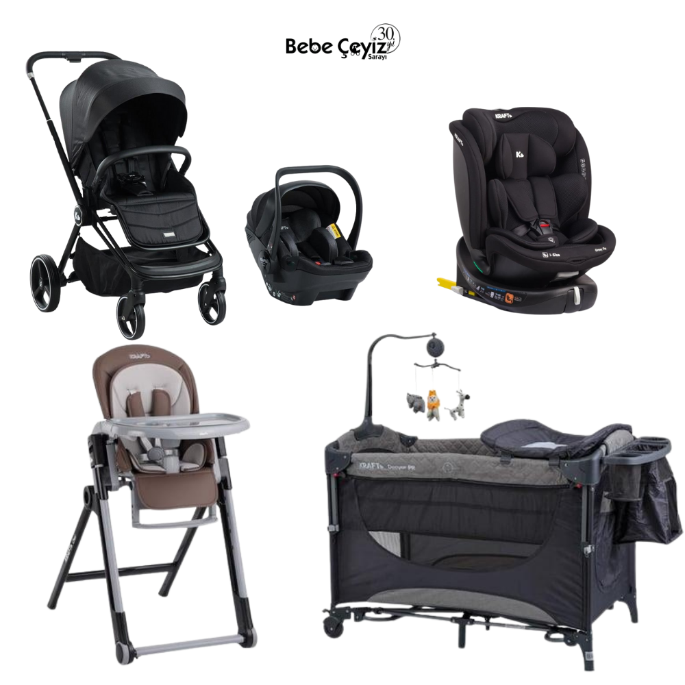 KRAFT MİLA SİYAH +DENVER GRİ+GROVY SİYAH +CHEF SET CACAO