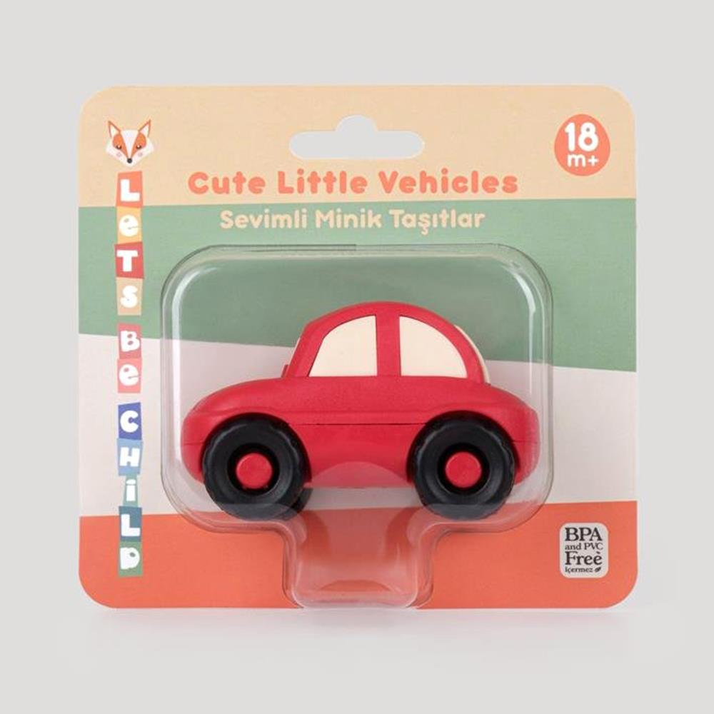 Let's Be Child Sevimli Araba Tekli Oyuncak ( Kırmızı )