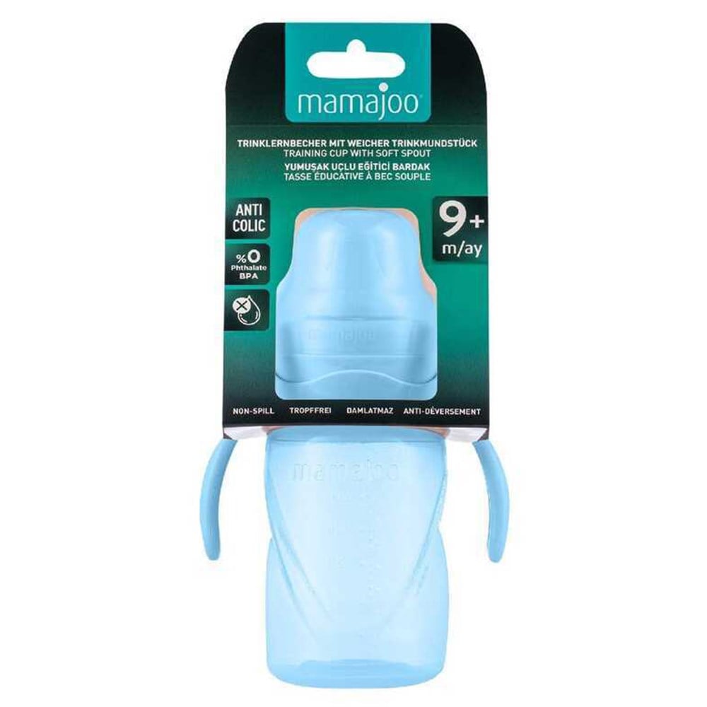 MAMAJOO Akıtmaz Alıştırma Bardağı 270 ML ( Pow Blue ) ( 9 Ay+ )