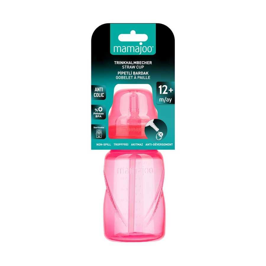 Mamajoo Bardak Akıtmaz Pipetl 12+ Pembe  270 ml