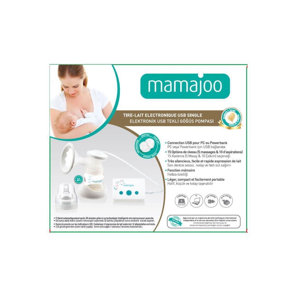 Mamajoo Elektronik USB Tekli Göğüs Pompası+Anne Sütü Saklama Kabı (150ml)