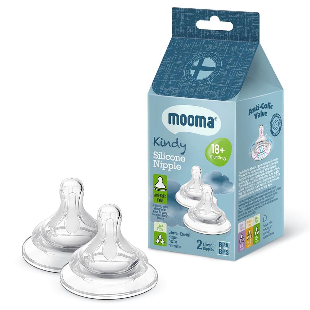 MOOMA Kindy 2'li Biberon Emziği Hızlı Akış ( 18+ Ay ) 