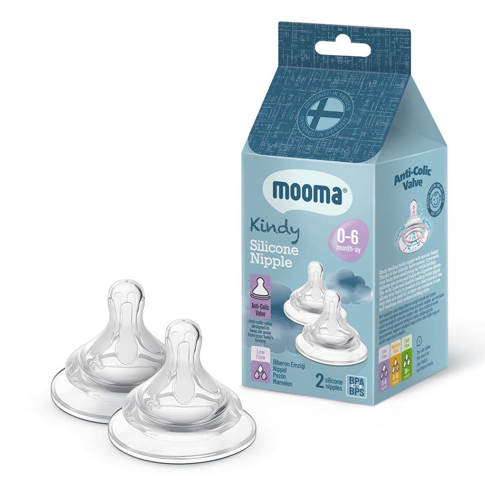 MOOMA Kindy 2'li Biberon Emziği Yavaş Akış ( 0-6 Ay )